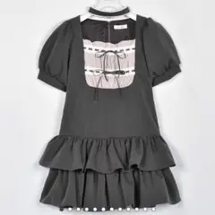 evelyn　半袖　チョーカーワンピ　チャコール