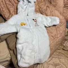 ミッキーマウス フリースロンパース 70cm 水色