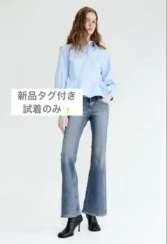 H&M フレアードローウエストデニム ♥ デニムブルー ♥ローウエスト y2k✨