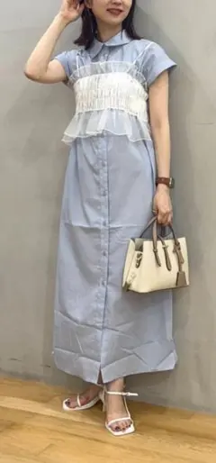 新品 ビスチェセットフレンチスリーブワンピース SENSE OF PLACE