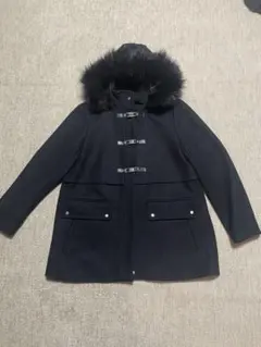 美品ZARA 黒 ダッフルコート フード付き