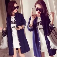 レディース 純色 コート デニムジャケット レディース アウター▽