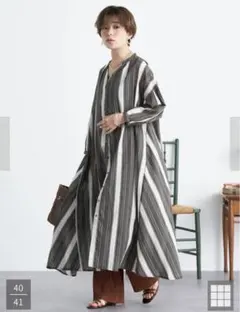 新品　earth music&ecology マルチストライプシャツワンピース