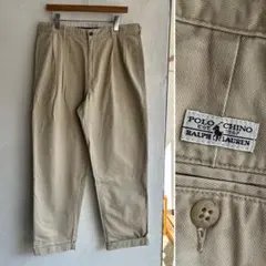 USA製 POLO by Ralph Lauren タックチノ チノパン 35