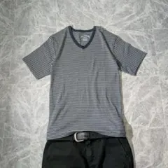 archive s/s tee fade striped vneck y2k