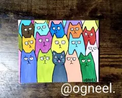 Whiteです⭐︎ 『ねこの集会』　アクリル原画 White様 専用です⭐︎ 『ねこの集会』 アクリル原画 - メルカリ