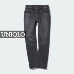 k0418 UNIQLO ストレッチスリムストレートジーンズ グレー