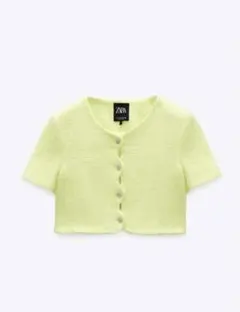 ZARA テクスチャークロップドジャケット Sサイズ