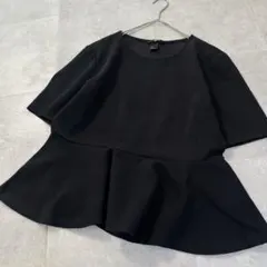 エイチアンドエム ペプラム ブラウス Lサイズ フレア 黒