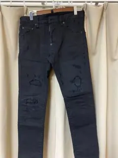 DSQUARED2 ブラックデニムパンツ ダメージ加工
