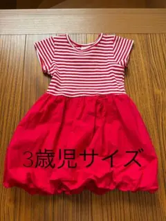 COTTON ON KIDS ボーダーワンピース 赤 3歳のサムネイル