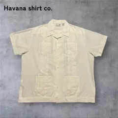 超激レアHavanaキューバシャツ開襟シャツ90s刺繍デザイン4ポケットブラック