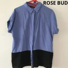 ROSEBUD ローズバッド　バイカラー切り替え半袖シャツ　サラサラのサムネイル