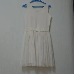 【マーキュリーデュオ】 ドッキングワンピース チュールスカート オフホワイト