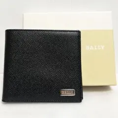 【未使用品】 BALLY バリー 二つ折り財布 札入れ 本革 レザー ブラックのサムネイル