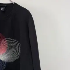 H&M プリントスウェット L ブラック系 クルーネック 長袖 ビッグシルエットのサムネイル