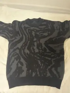 総柄 ニット セーター ブラック グレー