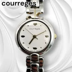 希少 クレージュ 腕時計 V401-0530 花柄インデックス コンビカラー