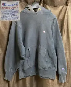 90s ブラック チャンピオン リバースウィーブ パーカー M USA製 目つき