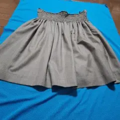 グレー系チェック フレアスカート ひざ丈