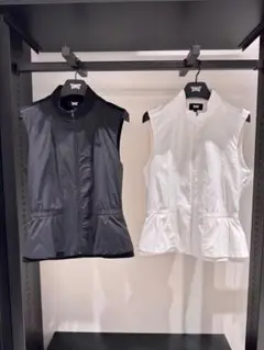 【限定値下】PXG ゴルフペップラムベスト⚫︎異素材MIXデザインノースリーブ