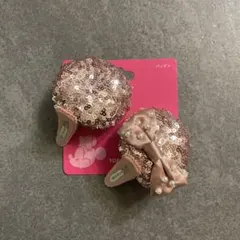 ディズニー　ミニー　スパンコール　パッチン ピン　ローズゴールド　ピンク