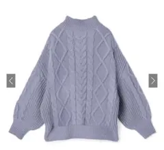 GRL ケーブル編みスリットヘムニットトップス