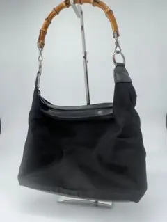 GUCCI ナイロン　レザー　ショルダーバッグ バンブーハンドル　y2k 美品のサムネイル