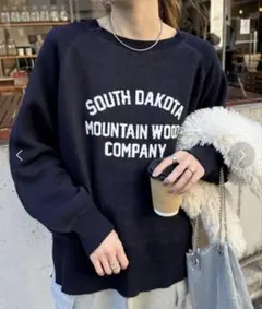 CIAOPANIC TYPY サイドスリットカレッジオーバーニット ネイビー F