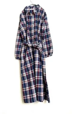 172F20 シューラルー シャツワンピース  ロング丈  チェック