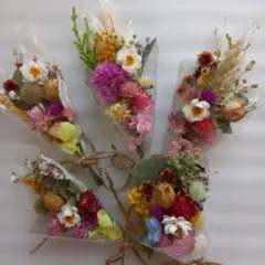 ハンドメイド　ドライフラワーミニブーケ　　5点セット　C