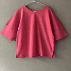 Vネック 半袖　ゆったりTシャツ　ピンクのサムネイル