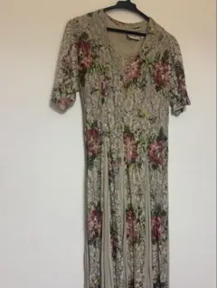 70’s Flower Lace Long Dress martevintageのサムネイル