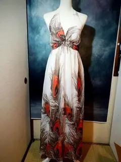 【FD-035】Kisses&Hugs マキシドレス孔雀模様