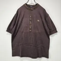 BURBERRY BLACK LABEL　ヘンリーネック　Tシャツ　3　ブラウン