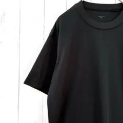 ミズノ MIZUNO 黒 S バックビッグロゴ刺繍ワンポイントドライ半袖Tシャツ