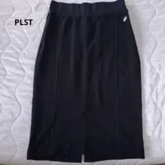 プラステ　PLST タイトスカート 黒 ひざ丈 シンプル　ウエストゴムのサムネイル