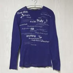 ハイダウェイ ニコル Vネック ロング Tシャツ y2k 紫 英文字 ラメ 46のサムネイル