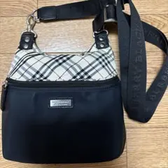 極美品　バーバリー ブラックレーベル ノバチェック ショルダーバッグ ナイロン