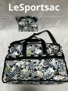 【美品】レスポートサック 2WAY ボストンバッグ 旅行用　ポーチ付き　黒のサムネイル