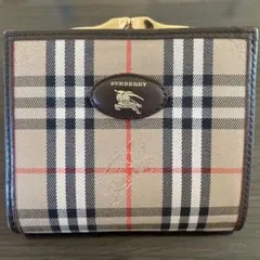バーバリー　折財布　財布　ウォレット　がま口　ノバチェック　ブラウン