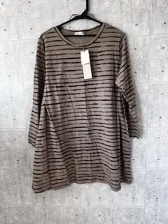 ☆新品【定価¥13,650 】pas à pas/ストライプ長袖チュニックロンT