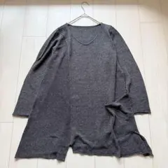 ヨーガンレール 地層柄マルチボーダー チュニックニット シルク M
