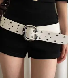 SHEIN シーイン ホワイト ベルト ヴィンテージ Y2K グランジ