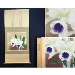ダリア図】川手青郷 2693 共箱 掛け軸 肉筆 夏～秋 - メルカリ