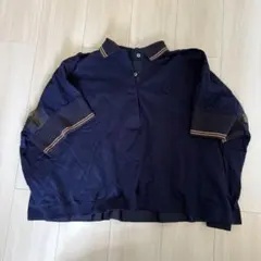 sacai』 サカイ ポロシャツ 刺繍ロゴ ハーフボタン 襟切替 黒 【S