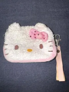 ハローキティ ポーチ　Dカン付き　リボンラメ　キラキラ