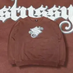 【希少】 90s old stussy brown sweat フェード 紺タグ