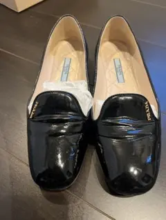【01様専用】【PRADA】エナメル　フラットシューズ　ブラック