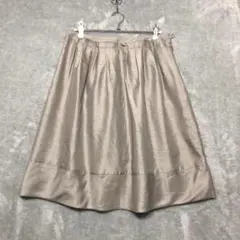 COMME CA ISM♡膝丈 フレアスカート 光沢 裏地あり L